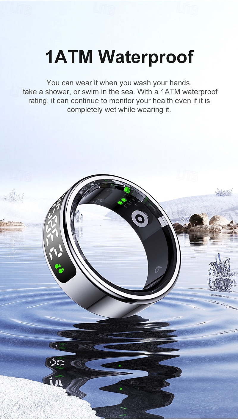 R11C Smart Ring with Touch Display & Charging Case – Heart Rate, Sleep, Blood Oxygen Monitor, Step Tracker, Gesture Control, Waterproof Stainless Steel Fitness Ring 2026 - $58.99 –P12