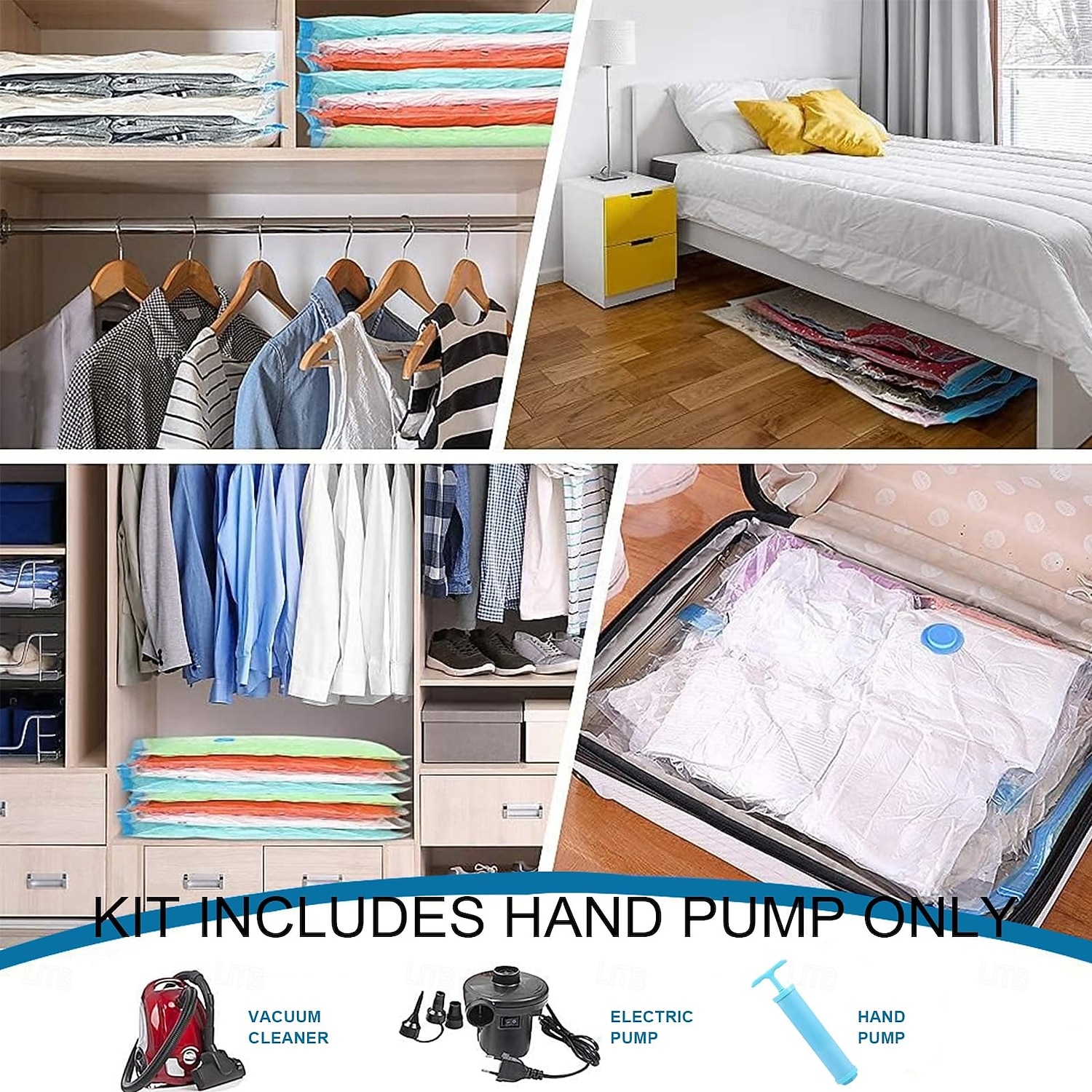 8 Jumbo Vacuum Storage Bags for Clothing Travel Luggage with Hand Pump - Seal Bags for Clothes Pillows Comforters Blankets Bedding 2026 - $25.99 –P5