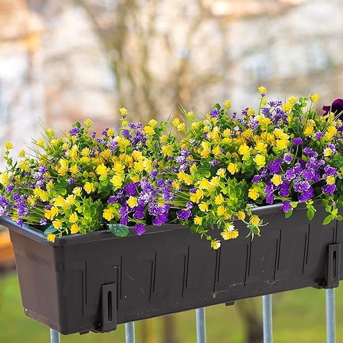 9 связок искусственных цветов для улицы, устойчивые к ультрафиолетовому излучению искусственные растения для подвесной корзины, оконного ящика, свадьбы, внутреннего и наружного оформления, не 2026 - $14.49 –P9