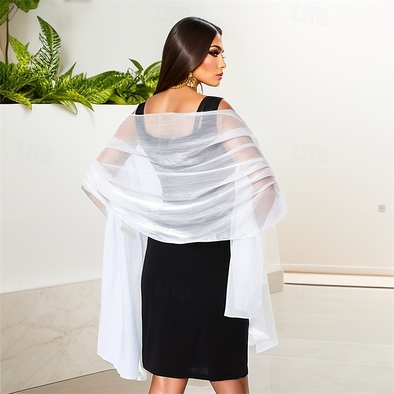 شالات وأغطية شيفون لفساتين السهرة النسائية وشاح ناعم أنيق ووشاح زفاف 2025 - $14.99 –P11