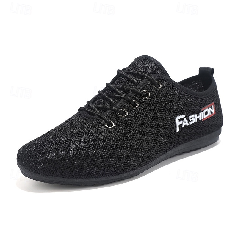 Grijze mesh sneakers voor heren met ademend bovenwerk en vetersluiting - lichtgewicht, comfortabel, geschikt voor dagelijks gebruik en een actieve levensstijl 2025 - $19.99 –P3