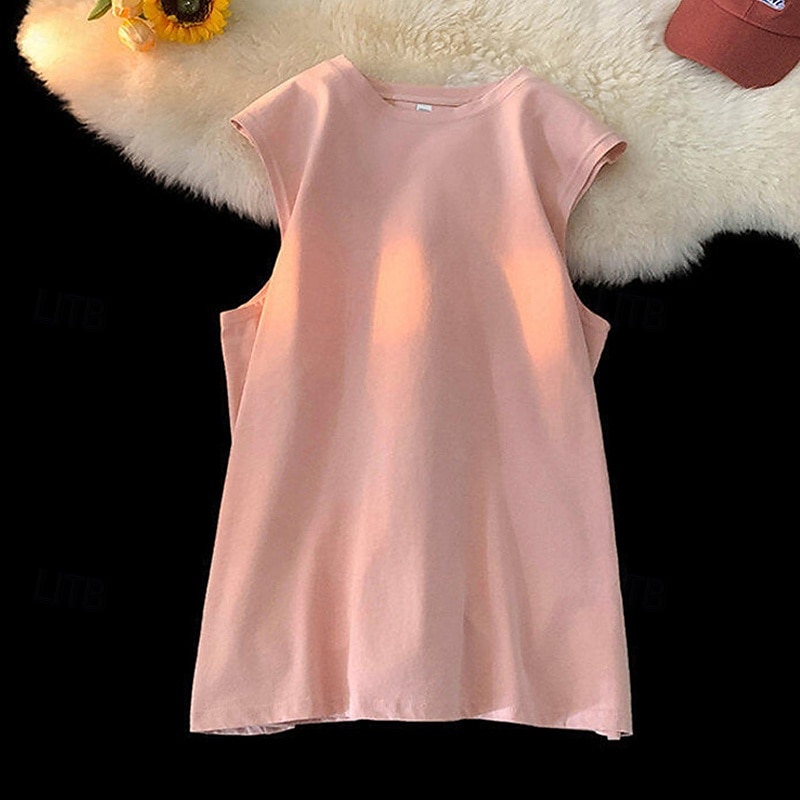 Herren Tank Top Weste Unterhemd Ärmelloses Shirt Ärmellos Rundhalsausschnitt Sommer Einfach Mode Designer Basic Klassisch Urlaub Straße Ausgehen Schwarz Weiß Rosa Top T-Shirt für Herren 2025 - $9.49 –P19