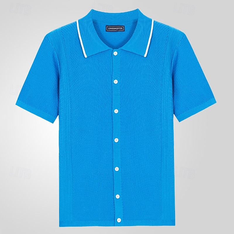 Ανδρικά Button Up Polos Πουκάμισο γκολφ Causal Αθλητικά Πέτο Κοντομάνικο Μοντέρνα Βασικό Σκέτο Κουμπιά Καλοκαίρι Μπλε Πορτοκαλί Γκρίζο Button Up Polos 2025 - $34.99 –P6