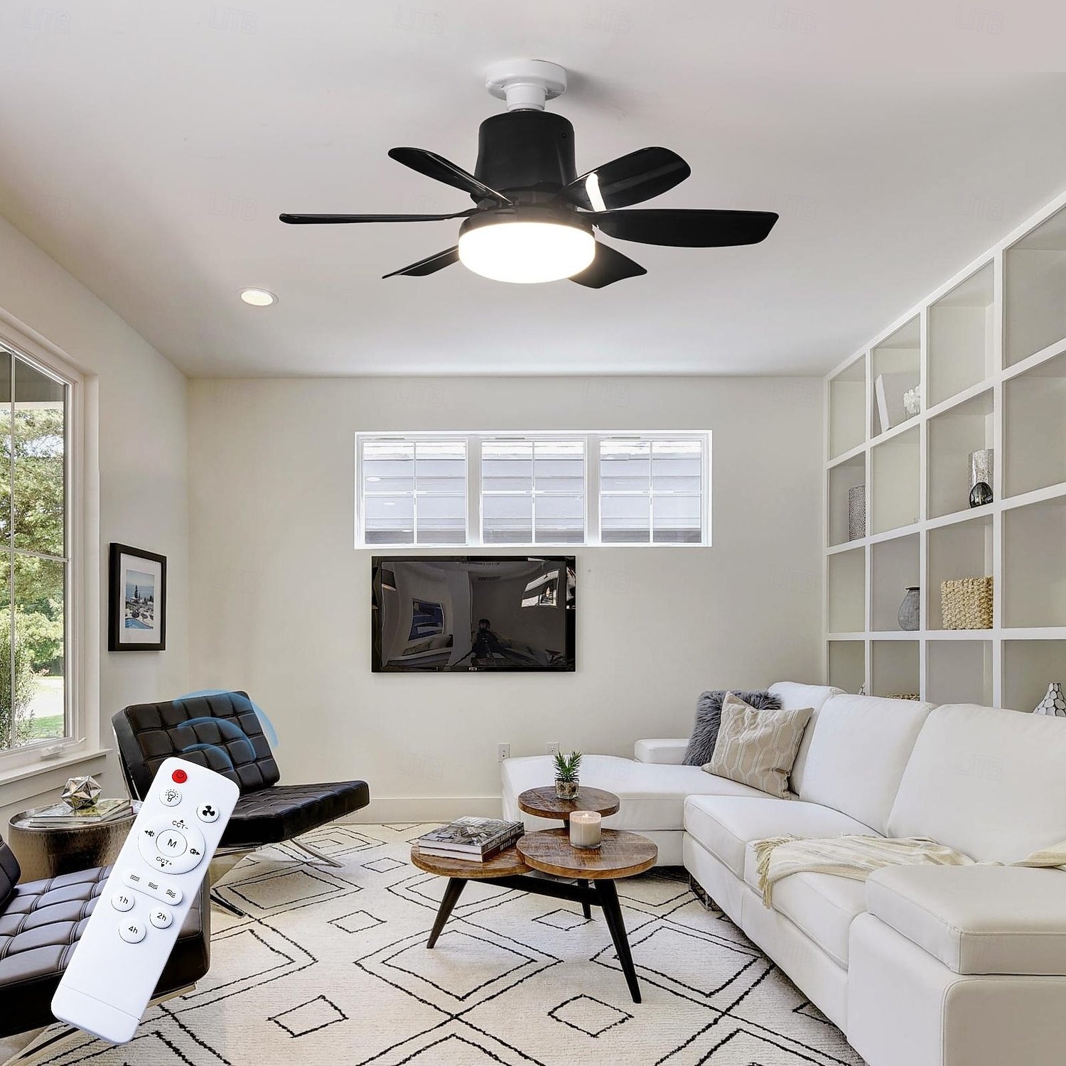 1 Pc 42cm/16.5 Inch Socket Fan Light with Remote, Small Ceiling Fans with Lights, LED Light Bulb Fan, Easy Install Screw-in E26/E27 Base for Bedroom Kitchen Garage Living Room 2025 - $32.99 –P13