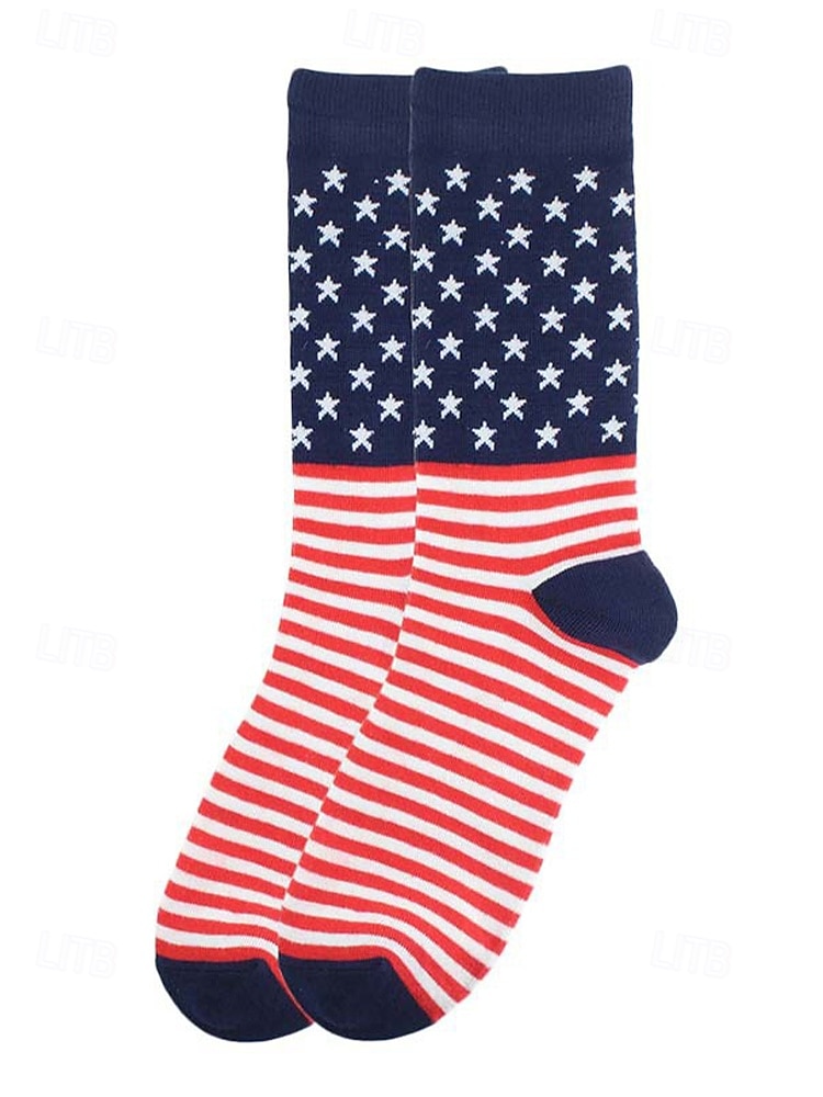 Herrensocken mit USA-Flagge und Sternenbanner-Design – patriotische Baumwollsocken für den Unabhängigkeitstag, Sport und Freizeit 2025 - $9.99 –P3
