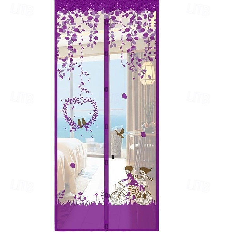 Magnetic Door Screen Mesh Screen Door Magical Mesh Screen Window Door Hands Free Magnetic Door Screen Automatic Closing Summer Curtain Net Floral Pattern 2025 - $13.99 –P13