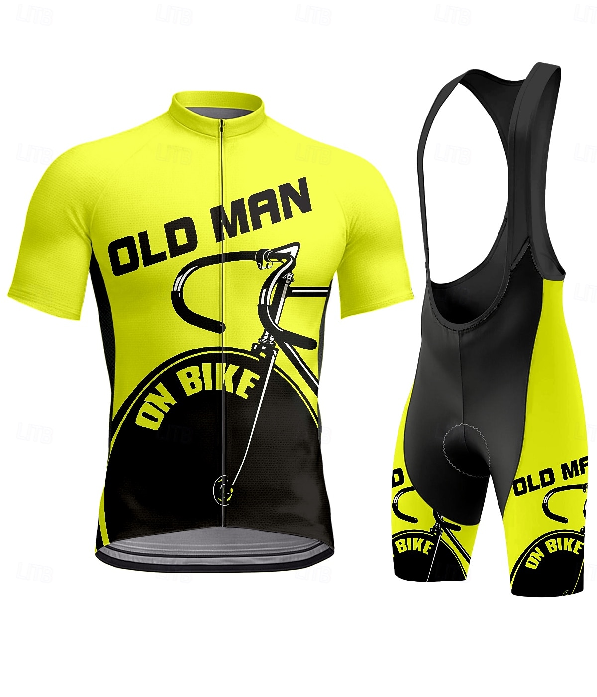 בגדי ריקוד גברים חולצת ג'רסי ומכנס קצר ביב לרכיבה שרוולים קצרים קיץ צהוב אודם כחול ים גראפי גיאומטרי אופניים קרם הגנה עמידות UV 3D לוח ייבוש מהיר כיס אחורי ספורט ביגוד 2026 - $49.99 –P5