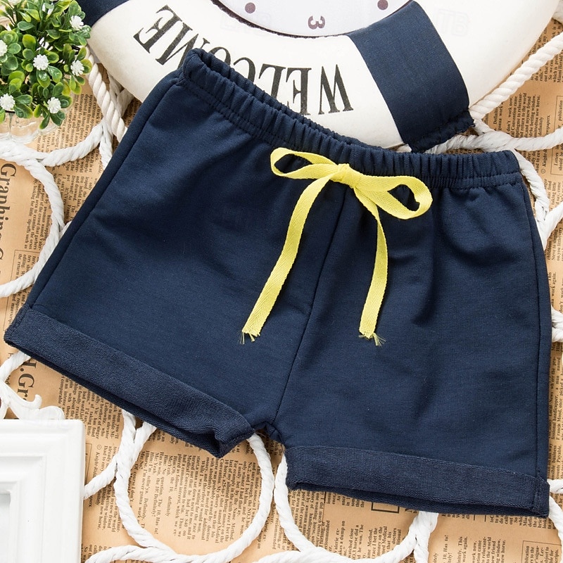 Barn Pojkar Shorts Ensfärgat Andningsfunktion Mjukt Shorts Utomhus Grundläggande Svart Vit Gul Mid midja 2025 - $4.99 –P6