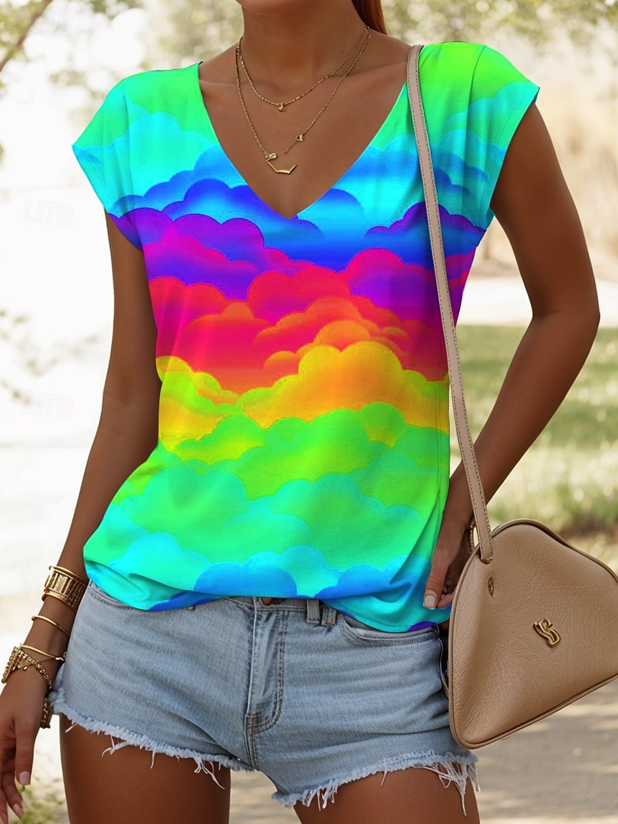 LGBT Pride Parade Pride Raindow Women's Camisole Tank Top Graphic Geometric Vintage Stylish Casual Sleeveless V Neck Regular Tops Daily Vacation Wear Print Blue Purple Orange Summer Spring 2025 - $17.99 –P4