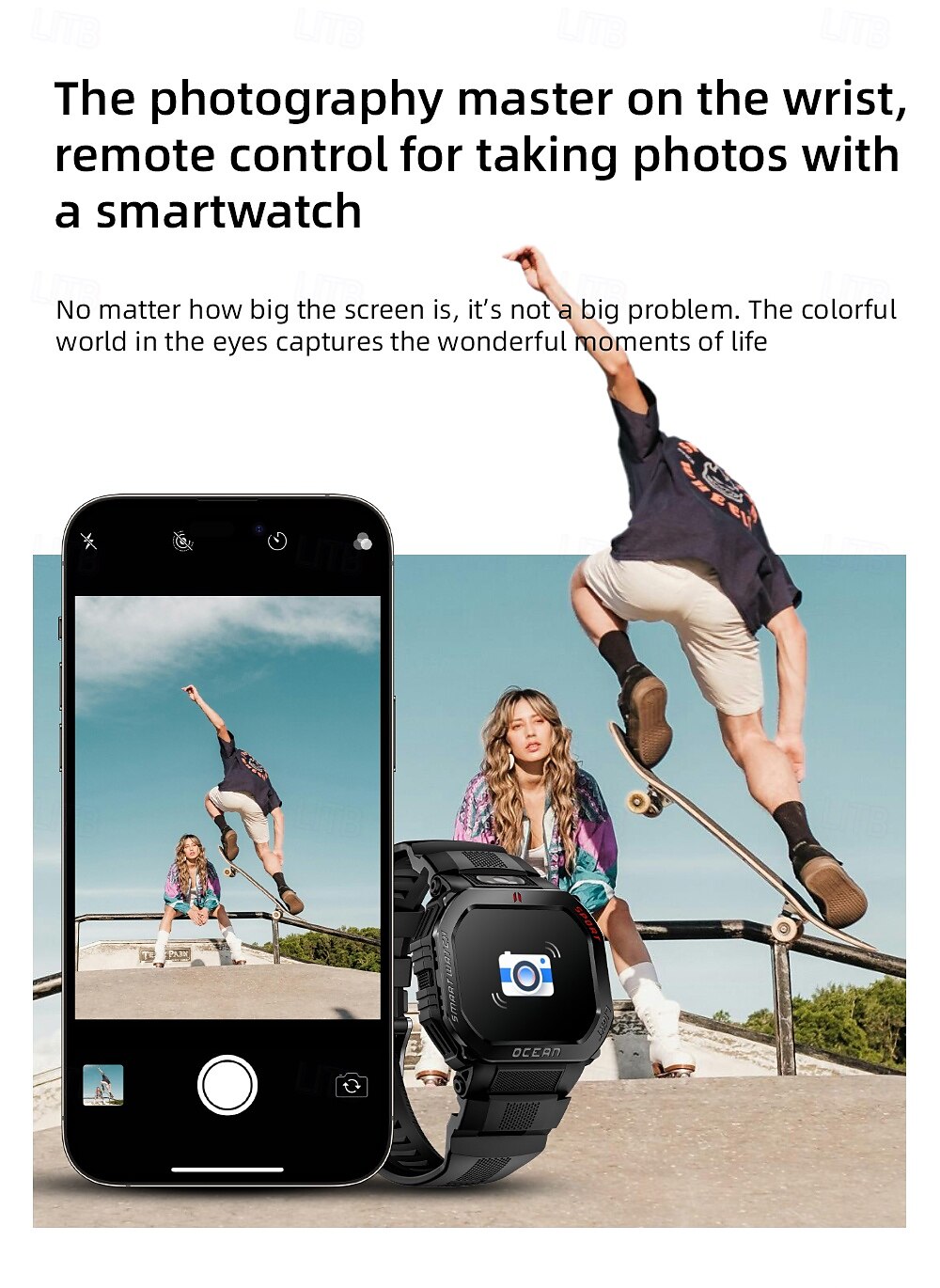 LOKMAT OCEAN GT Умные часы 1.75 дюймовый Смарт Часы Bluetooth Педометр Напоминание о звонке Датчик для отслеживания сна Совместим с Android iOS Женский Мужчины 2025 - $48.99 –P15