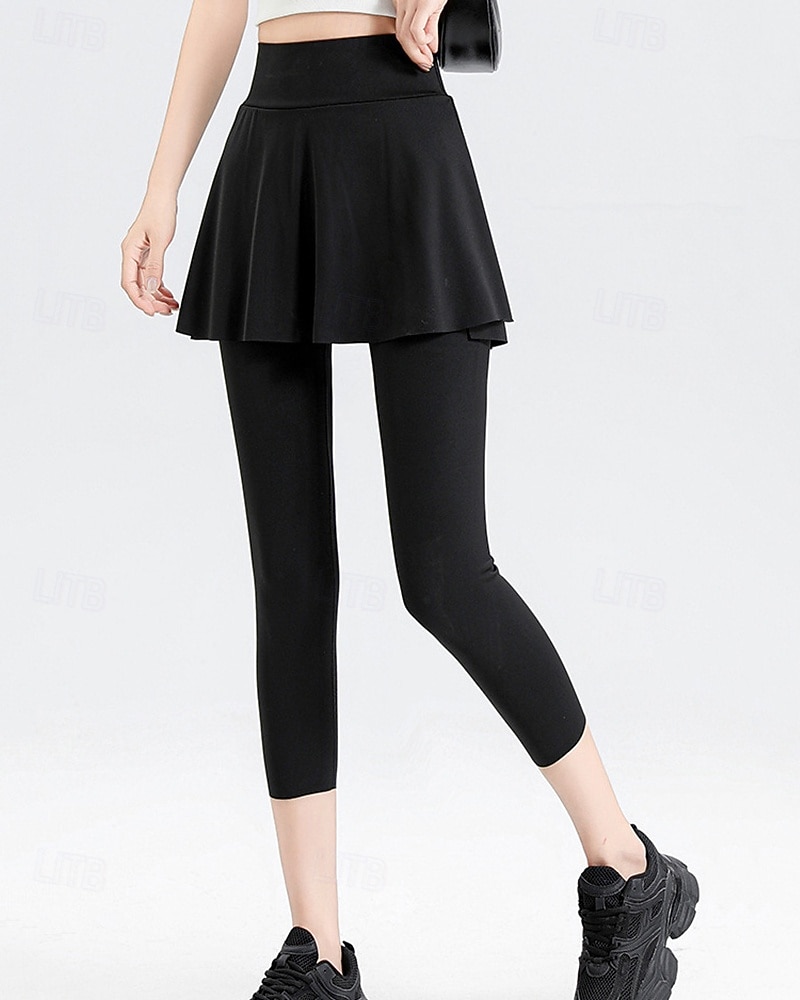 Per donna Tinta unita Gonna casual Gonna da tennis con leggings Capri Tasche Laterali Spacco Asciugatura Rapida Tennis Golf Pickleball Pantaloni Nero Marrone Grigio Spandex Abbigliamento da tennis del 2026 a $22.99 –P7