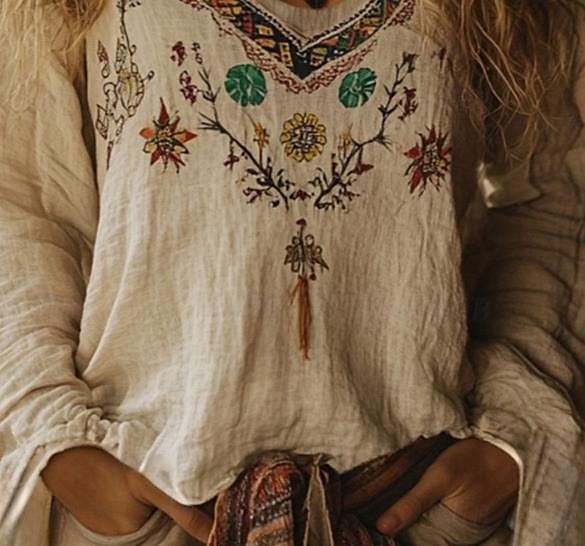 Femmes Chemisier occidental Chemise Bohème Chemisier Fleur Moderne Occasionnel manche longue Col en V Hauts Réguliers Quotidien Fête Sortir Imprimé Abricot Été de 2025 ? $25.99 –P3