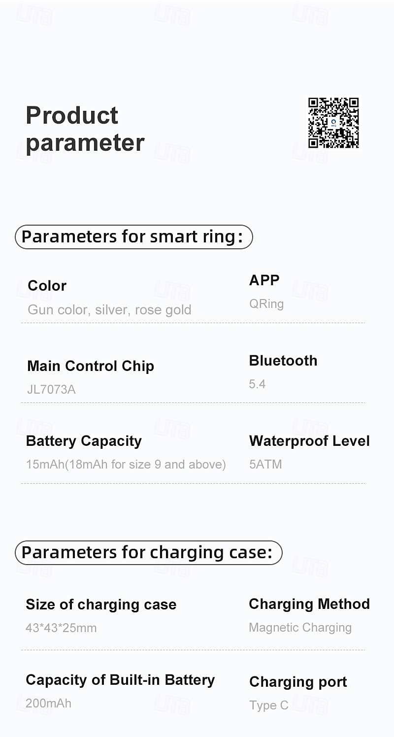 умное кольцо с сенсорным управлением для iPhone Android — фитнес-трекер, счетчик шагов, спортивный режим, водонепроницаемый, магнитная зарядка, синхронизация с приложением 2025 - $38.99 –P14
