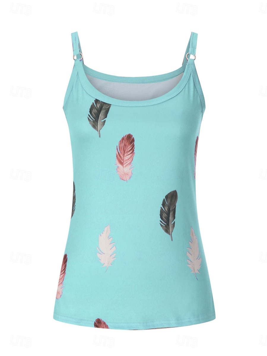 Damen Camisole-Tanktop Feder Täglich Lässig Ärmellos Träger Normale Oberteile Täglich Rückenfrei Druck Weiß Rosa Rote Blau Purpur Sommer 2025 - $17.99 –P13