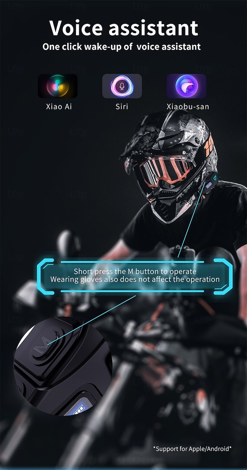 K10 Helmet Bluetooth Headset with DVR Recording, FM Radio, Voice Assistant, CVC Noise Reduction, IPX8 Waterproof, 40H Battery, HiFi Audio for Motorcycle Riding 2025 - $71.99 –P13