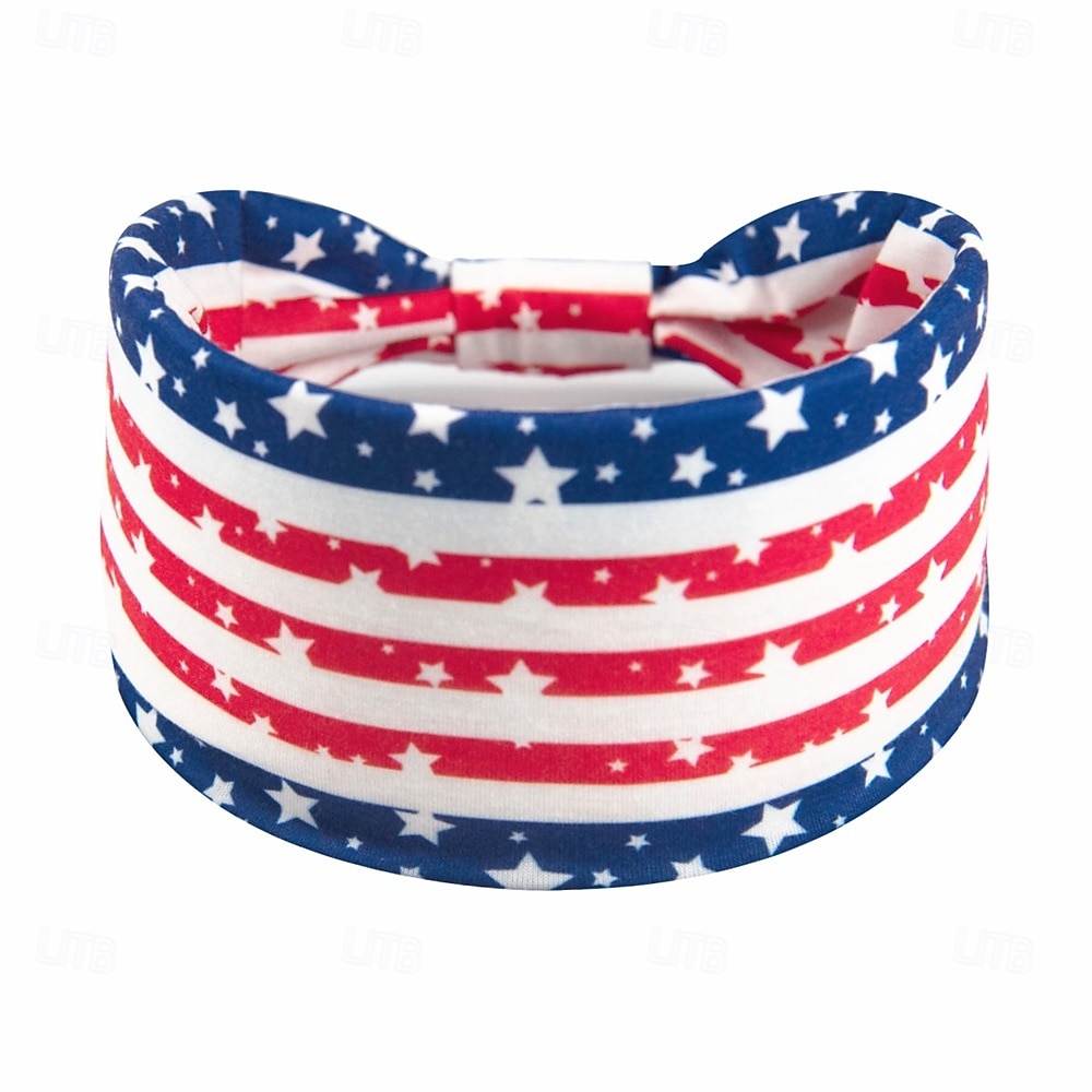 Stirnbänder mit amerikanischer Flagge für Frauen, patriotisches gedrehtes Haarband in Rot, Weiß und Blau, dehnbares, sportliches Haar-Accessoire für den Unabhängigkeitstag der USA, den Gedenktag 2026 - $5.49 –P6