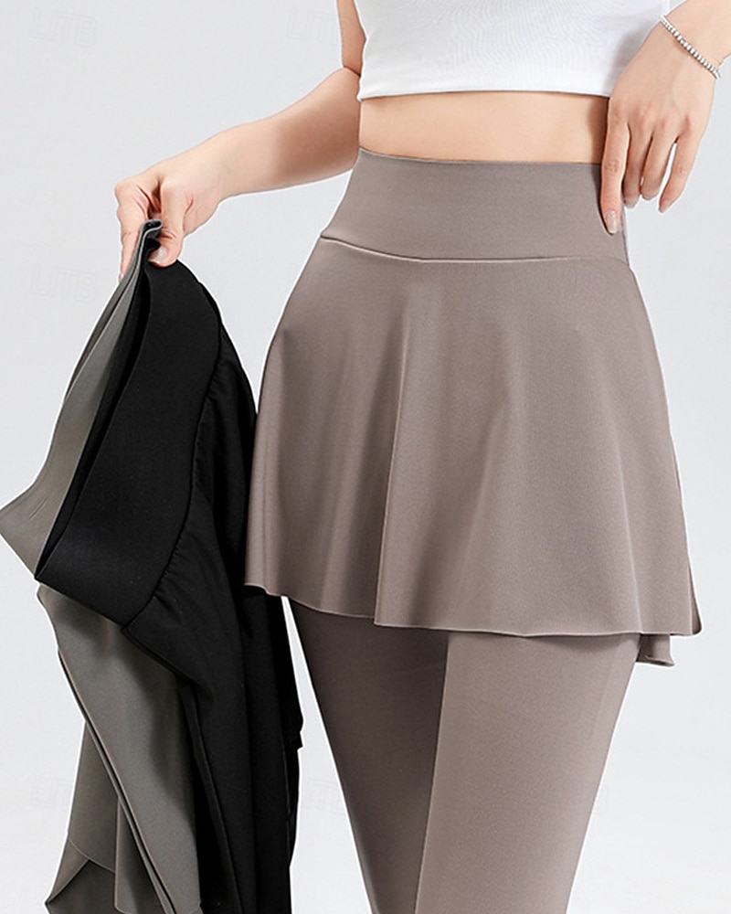Per donna Tinta unita Gonna casual Gonna da tennis con leggings Capri Tasche Laterali Spacco Asciugatura Rapida Tennis Golf Pickleball Pantaloni Nero Marrone Grigio Spandex Abbigliamento da tennis del 2026 a $22.99 –P2