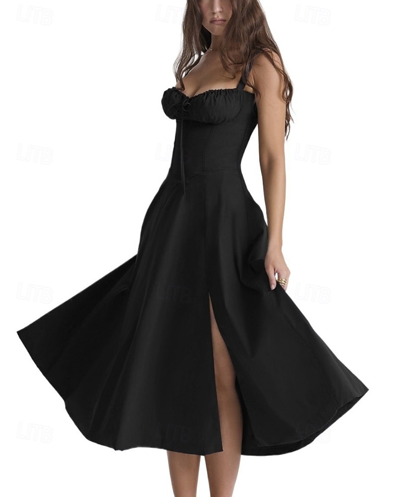Pentru femei Rochii Midi Rochie albă Rochie de absolvire Rochie de petrecere Modă Modern Petrecere Zi de Naștere Serată Fit regulat Simplu Fără manșon În U Negru Alb Roșu-aprins Vară 2025 - $28.99 –P9