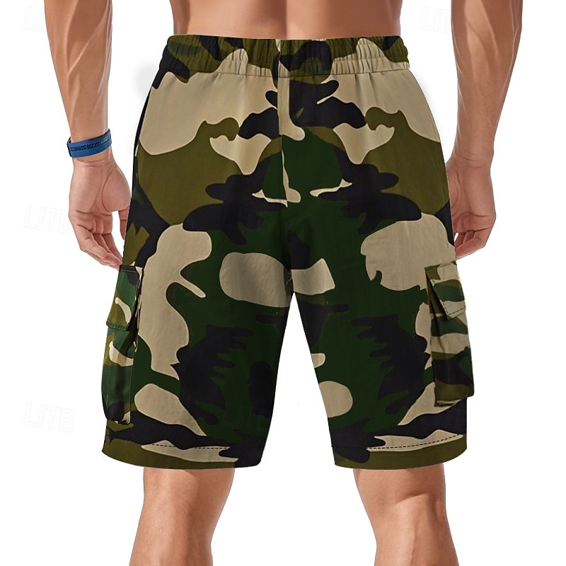 Per uomo Pantaloncini cargo Shorts Pantaloncini Estivi Coulisse Elastico in vita Multi-tasche Mimetico Comodità Indossabile Lunghezza al ginocchio All'aperto Sport Quotidiano Moda Casual Verde del 2025 a $18.99 –P4