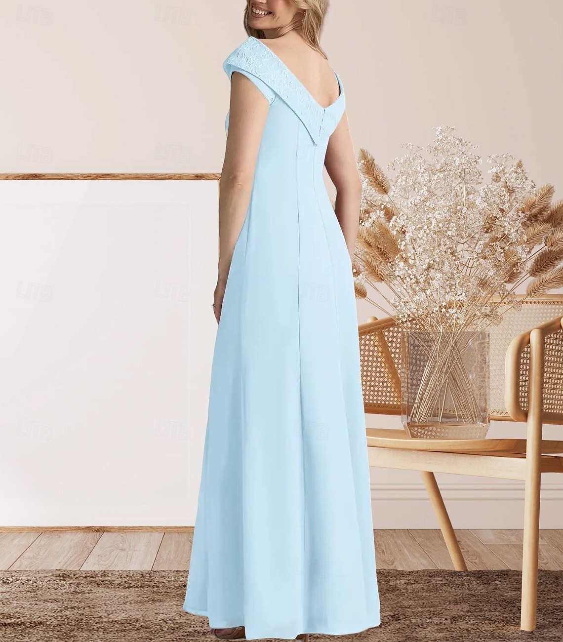 Sirena / Tromba Abito da cerimonia per signora Ospite di nozze Elegante Dolce Girocollo Lunghezza al pavimento Pizzo Tessuto Elasticizzato Manica a Cappuccio con Pizzo Spacco sul davanti 2025 del 2025 a $157.99 –P4