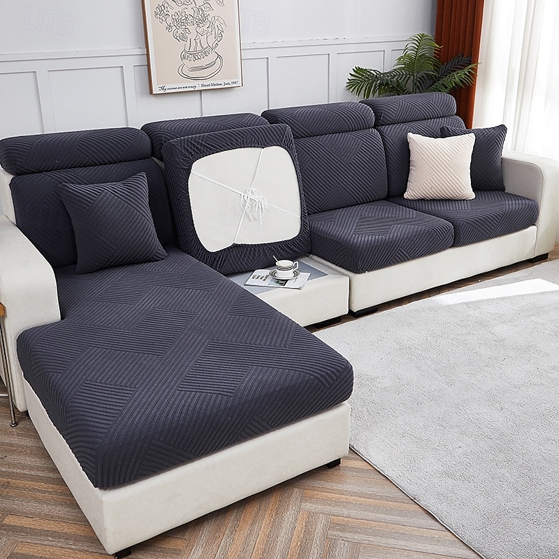 Funda de cojín elástica para sofá, funda elástica para sillón seccional, sofá de dos plazas, 4 o 3 plazas, forma de L, sólida, suave, duradera, lavable 2025 - $12.49 –P16