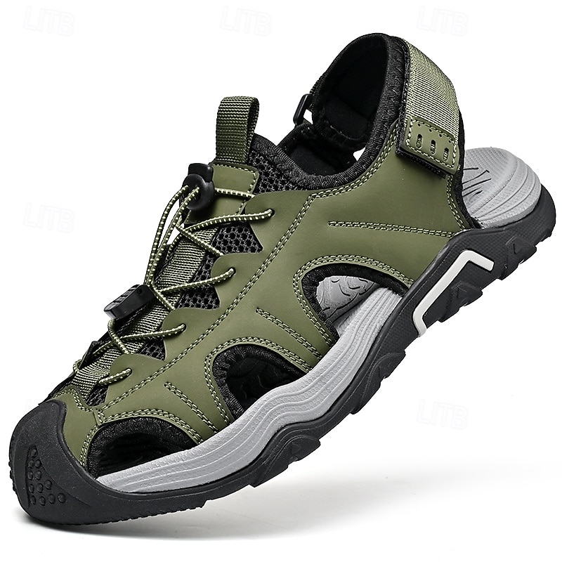 Herrensandalen – weiße Outdoor-Wassersport-Sandalen mit verstellbaren Riemen und atmungsaktivem Mesh für Wander-, Strand- und Sommerabenteuer 2025 - $46.99 –P2