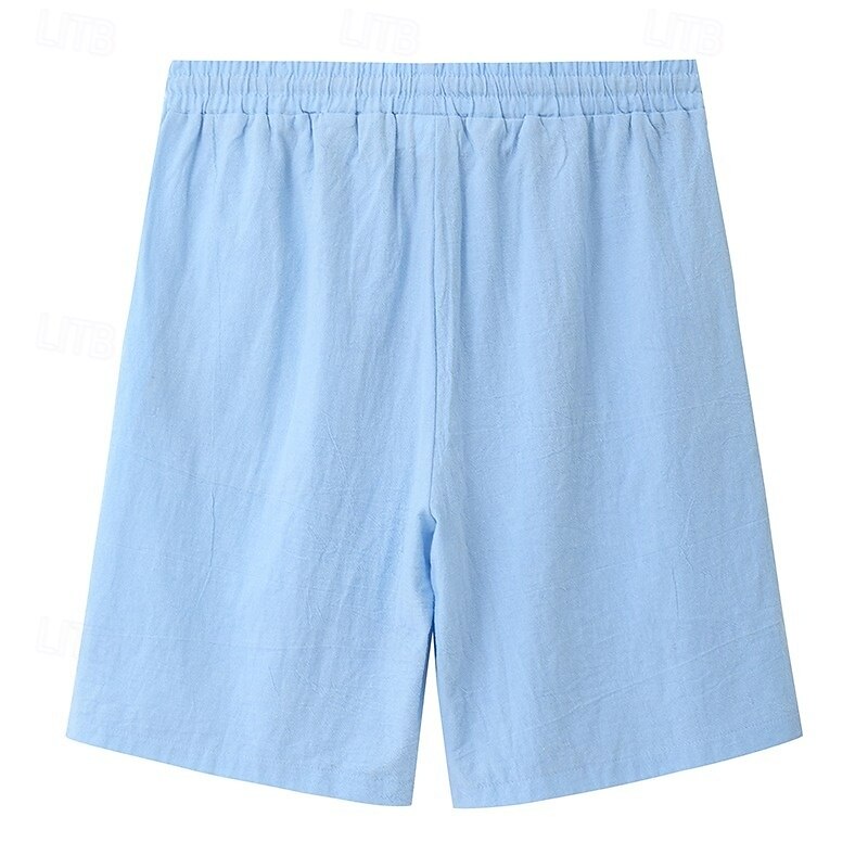 Homens Calção Shorts de linho Shorts de verão Shorts de praia Com Cordão Cintura elástica Gráfico Flores Respirável Macio Comprimento do joelho Ao ar livre Casual Diário Férias Roupa de rua Preto de 2025 por $18.99 –P4