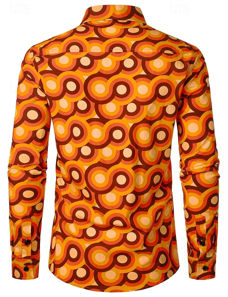 Retro Vintage 1970s Shirt Disco Geometic Psychedelic Men's Halloween Carnival Music Festival Pride Parade Pride Month Adults' Shirt 2025 - $27.99 –P6
