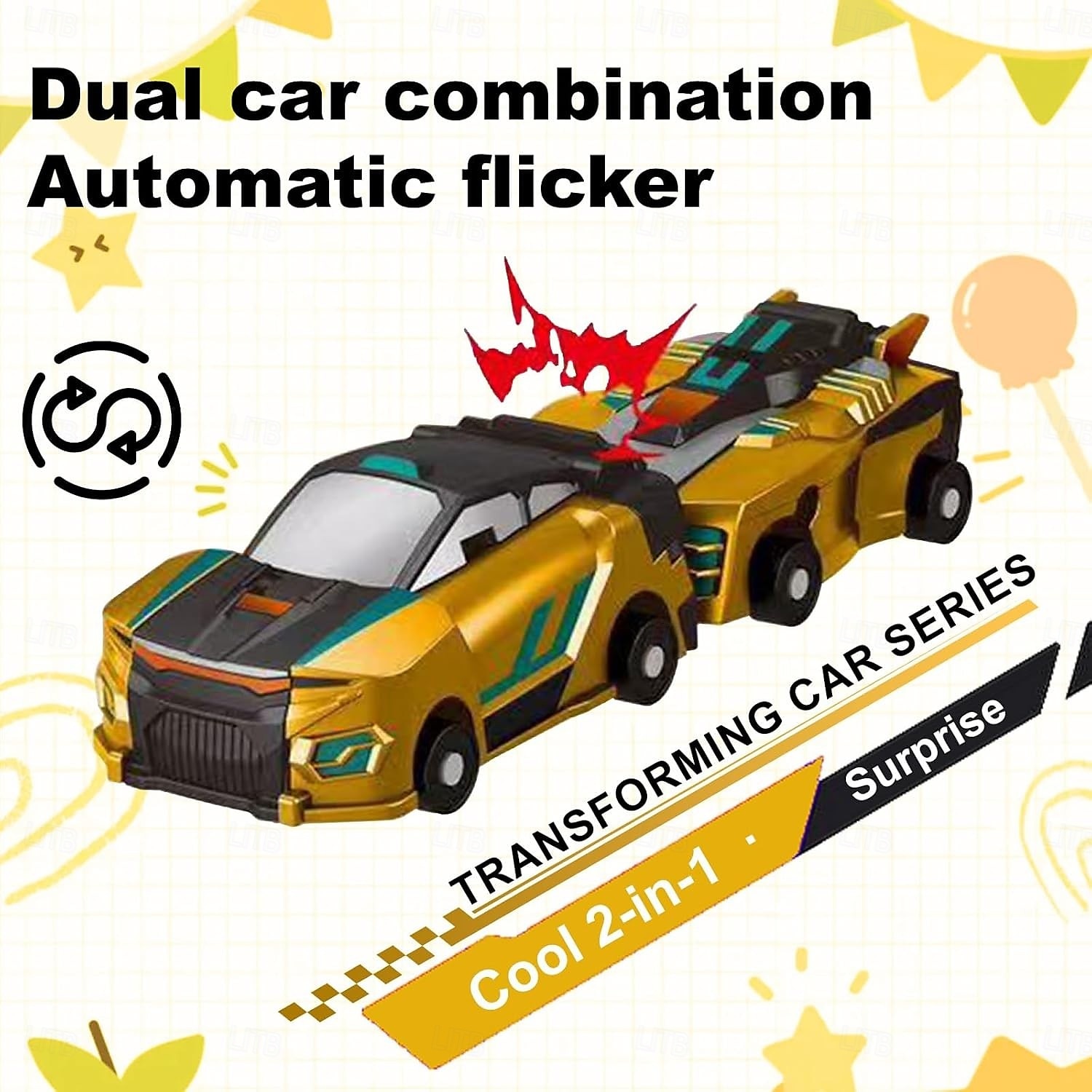 2 In 1 Collision Transforming Dinosaur Car Toy for Kids, Magnetic Automatic Conversion Vehicle, Dino Car Toy Gift for Boys and Girls 2025 - $25.99 –P3