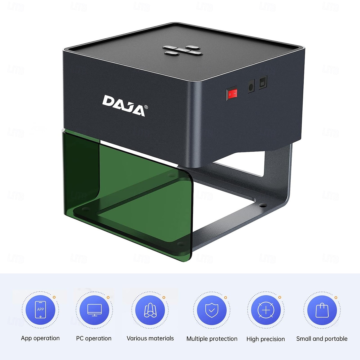 Лазерный гравер daja dj6, портативный гравировальный станок для маркировки своими руками, принтер для нанесения логотипа, область для резьбы 80x80 мм с 4 выступающими колоннами, поддержка 2025 - $647.79 –P3