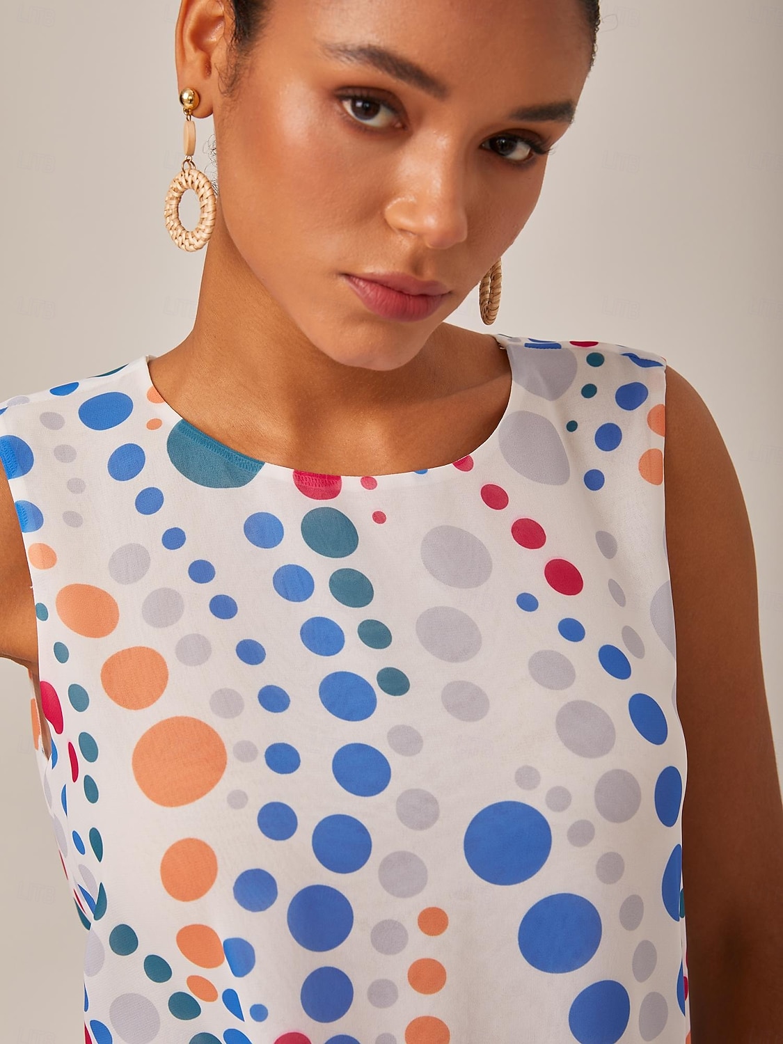 robe longue fluide en mousseline à pois colorés superposés de 2025 ? $71.99 –P4