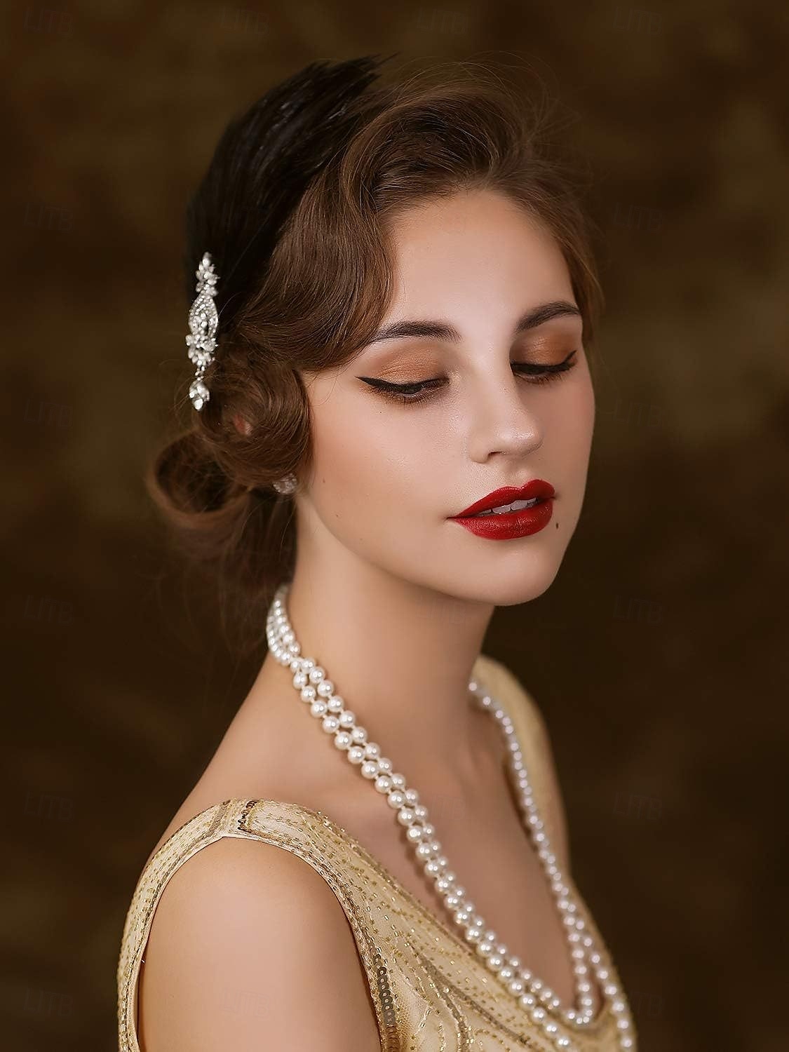 Retró Ordító 20-as évek 1920-as évek Fejpánt A nagy Gatsby Flapper lány Toll Női Mindszentek napja Farsang Esküvő Estély Álarcos mulatság Fejpánt 2025 - $17.99 –P10