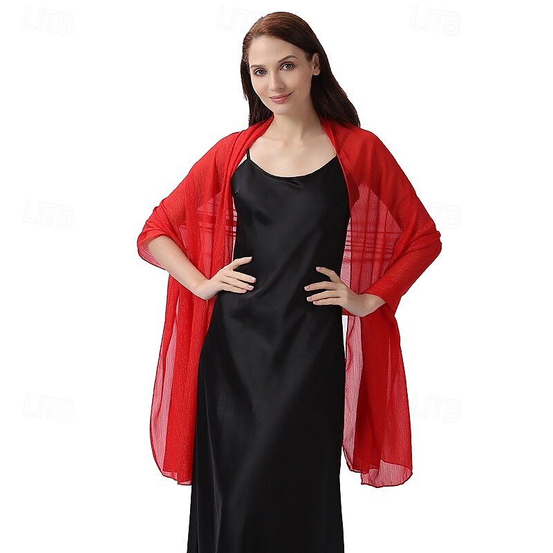 chiffonsjal til dame, aftenkjoler, mykt skjerf, formelt bryllup, brudeskjerf 2025 - $46.99 –P11