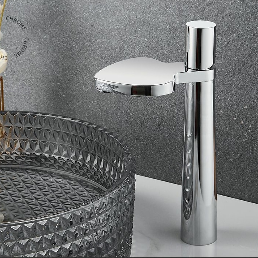 Robinet de lavabo - Cascade Électroplaqué Ensemble central Poignée unique à un trouBath Taps de 2025 ? $150.85 –P6