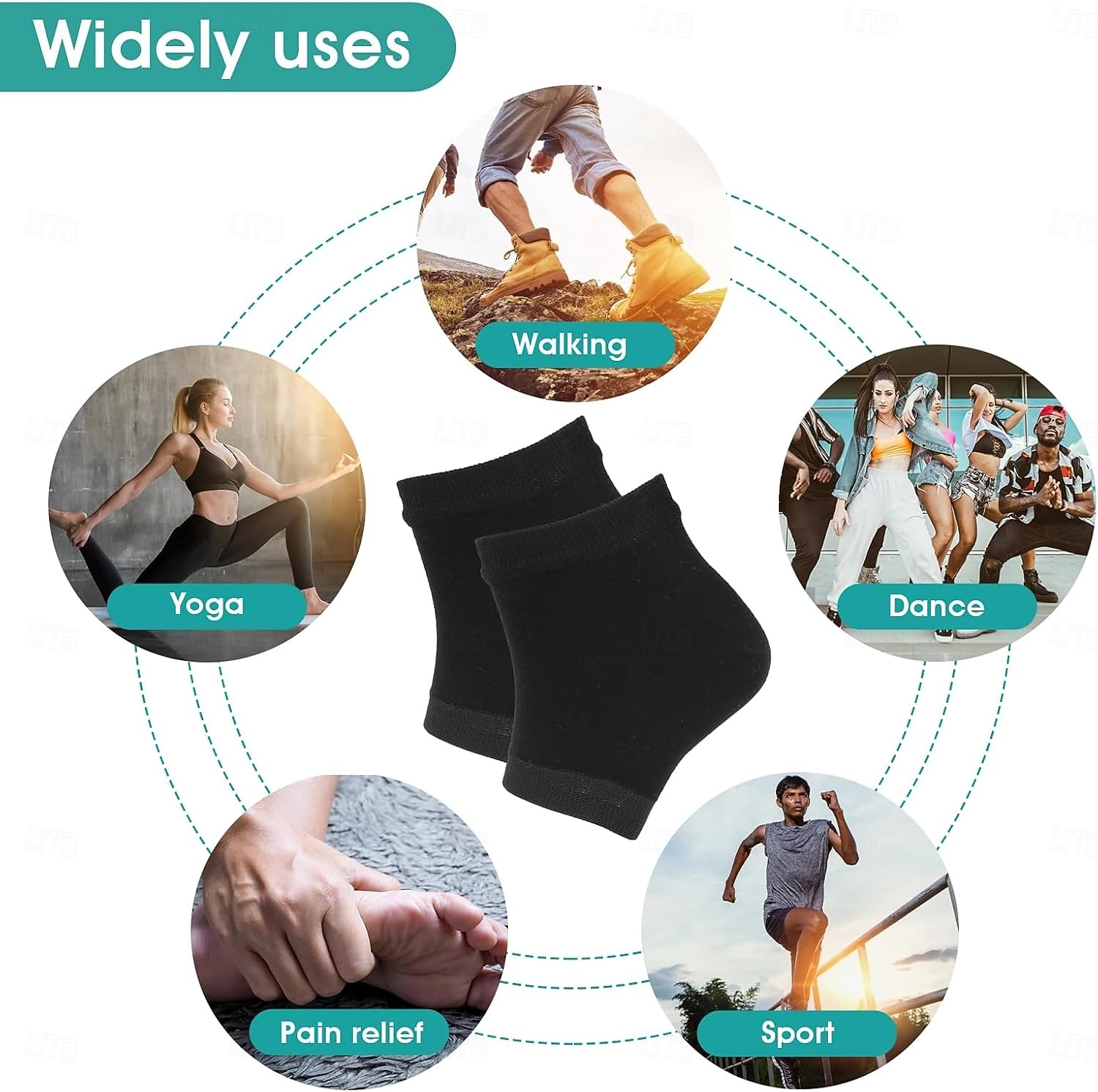 3 Pairs Moisturizing Heel Socks Ventilate Gel Heel Open Toe Socks Soft Silicone Socks for Dry Hard Cracked Skin Breathable Reusable SPA Foot Protector Day Night Care Skin Black 2026 - $13.99 –P4