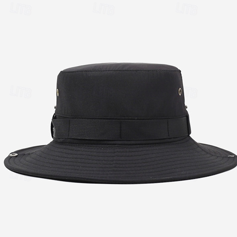 Męskie Kapelusz bucket Kapelusz Czarny Khaki Poliester Ściągana na sznurek Moda Codzienny Ulica Codzienny Równina Filtr przeciwsłoneczny Oddychający 2025 - $6.99 –P9