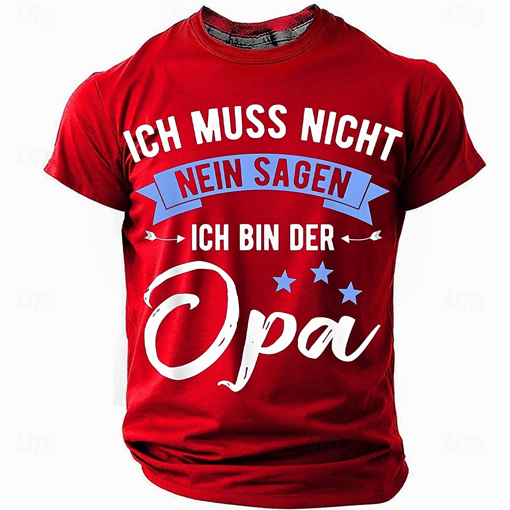 vicces póló német szöveggel "ich muss nicht nein sagen ich bin der opa" német nyelv, fekete piros zöld nyár tavasz minden évszak ruházat ruházat s m l xl xxl xxxl 2025 - $18.99 –P3