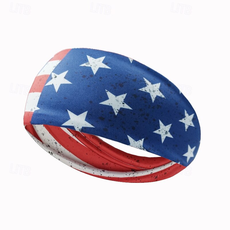 Stirnbänder mit amerikanischer Flagge für Männer, patriotisches gedrehtes Haarband in Rot, Weiß und Blau, dehnbares, sportliches Haar-Accessoire für den Unabhängigkeitstag der USA, den Gedenktag 2025 - $4.49 –P9