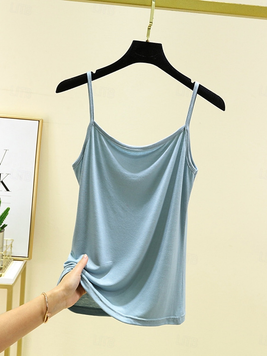 Pentru femei Camisole Tank Top Culoare solidă Zilnic Fără manșon Stil Nautic Topuri obișnuite Zilnic Fără Spate Albastru Deschis Gri Fier Albastru denim Verde matcha Negru Vară 2025 - $13.99 –P13