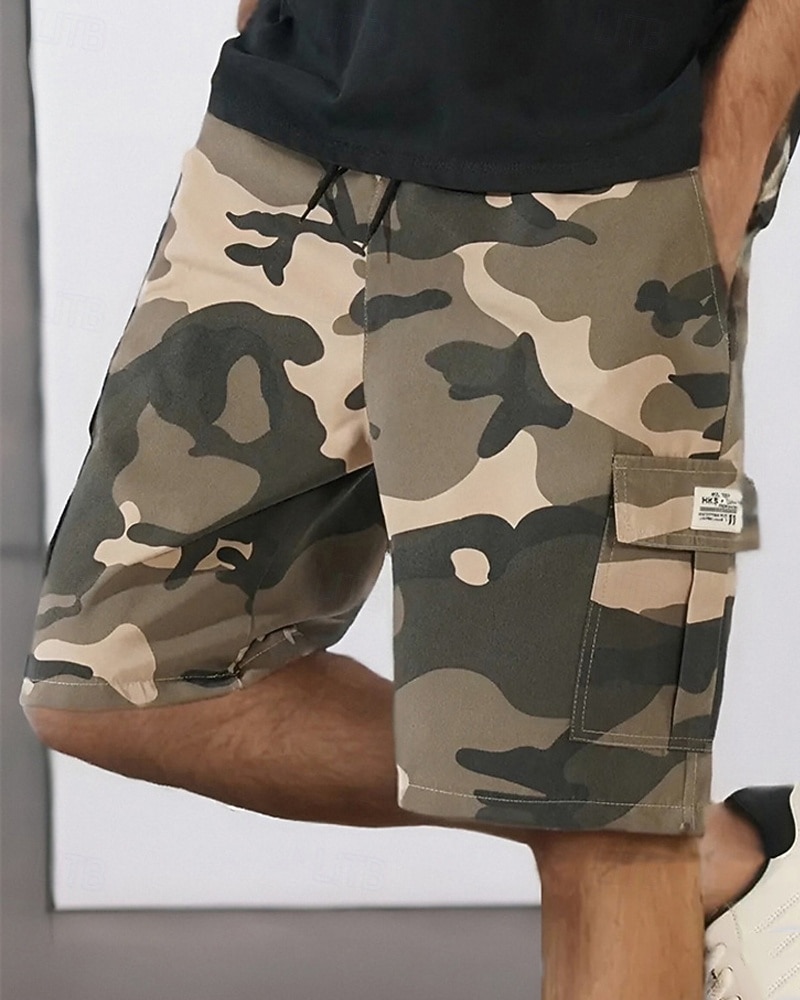 Beokeuioe Bermuda estivi da uomo, pantaloni corti con tasche, stile
