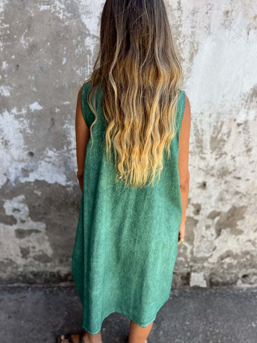 Femmes Robe Longue Maxi Robe Robe Décontractée Robe débardeur Robe d'été Basique Moderne Quotidien Week-end Coupe régulière Uni Sans manches Col en U Bleu Fuchsia Vert Été de 2025 ? $26.99 –P7