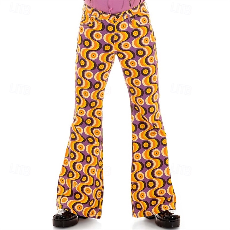Retrò Vintage Anni '70 Fantastico Pantaloni a zampa d'elefante Pantaloni a zampa Disco A vita medio-alta Psichedelico Per uomo Halloween Carnevale Vacanza Festival Musicale Festival Adulti Pantaloni del 2025 a $37.99 –P1