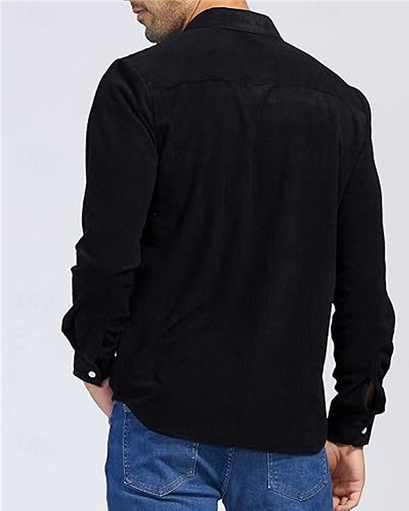 Per uomo Giacca Camicia Giacca di transizione Quotidiano Leggero Tasca Primavera Autunno Semplice Casual Bavero Regolare Nero Verde militare Caffè Giacca del 2025 a $24.99 –P10