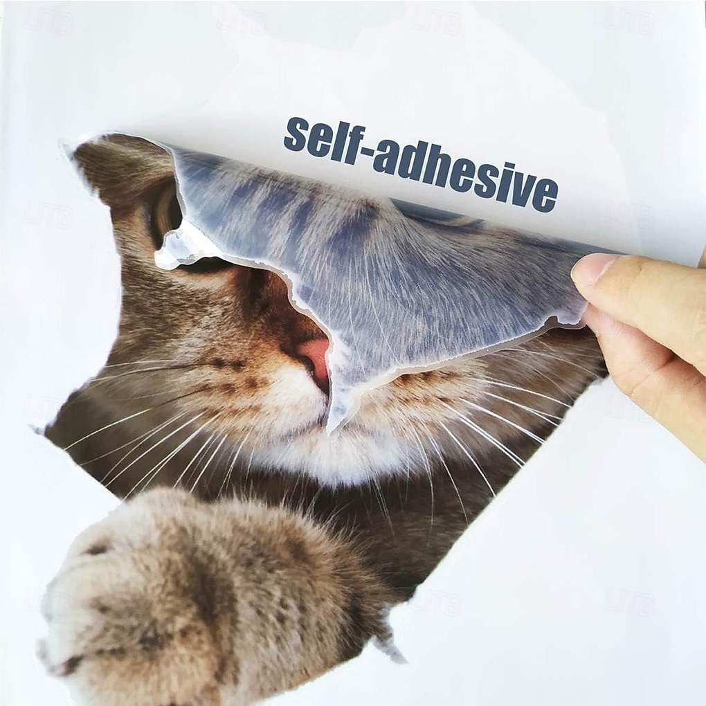 6 шт. 3D наклейки на стену кошки самоклеящиеся наклейки на стену/съемные виниловые художественные фрески для гостиной спальни туалета дома настенное украшение своими руками 2025 - $11.49 –P6