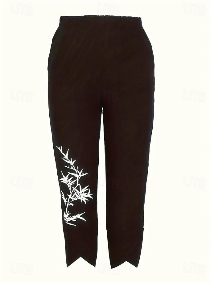 Per donna Gamba larga Chinos Pantaloni Larghi Shorts da Spiaggia Vacanza Vintage Essenziale Lunghezza alla caviglia Vita Alta Floreale Grafico Stampa Calore Termico Morbido Traspirante Micro-elastico del 2026 a $24.99 –P2
