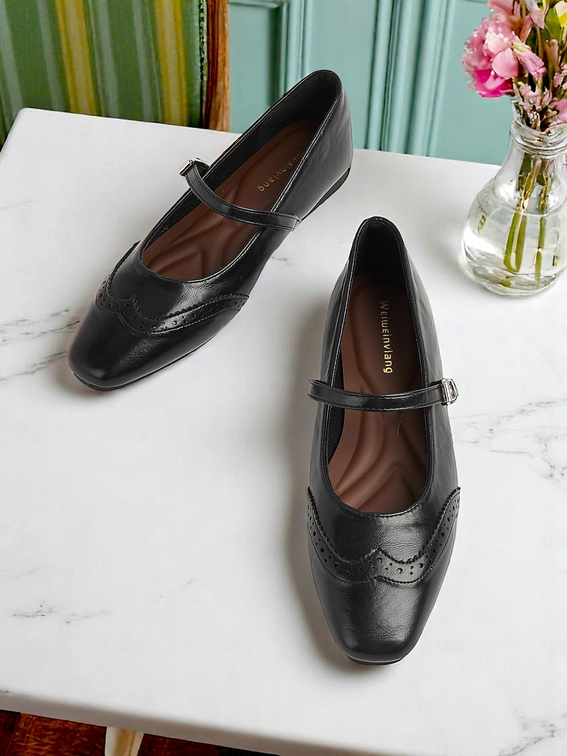 Ballerines Mary Jane en similicuir noir pour femme – style écolière vintage des années 1950 avec détails brogue pour un usage quotidien et des tenues lolita de 2025 ? $34.99 –P2