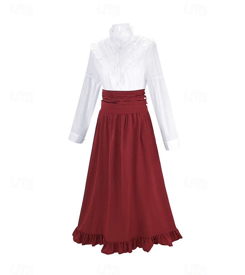 Βικτωριανής Εποχής Renascentist Lung Fustă Bluză / Cămașă Costum Cosplay Normal Guler în picioare Pentru femei Adulți Bluză Fustă 2025 - $70.99 –P1