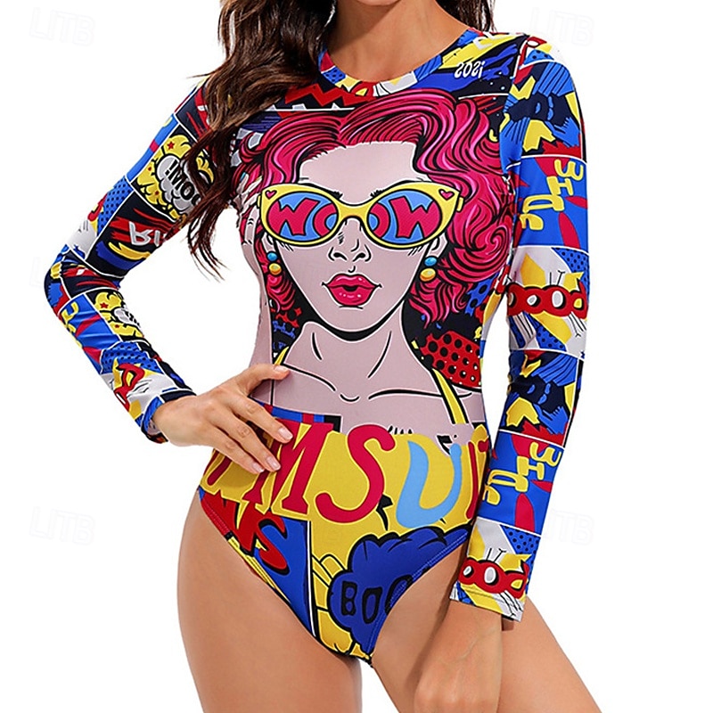 Femmes Maillot de bain 1 pièce Dos Nu Maillot de Bain Maillots de Bain Rose Claire Respirant Séchage Rapide manche longue - Natation Surf Plongée en apnée Été de 2025 ? $22.39 –P3