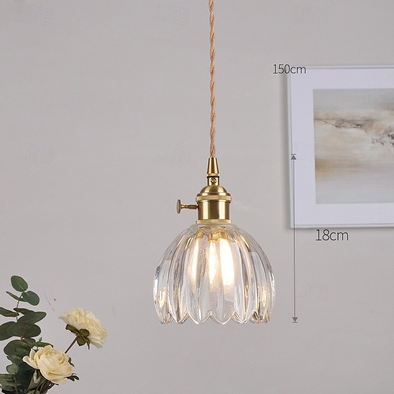 LED Pendant Light Warm White  Decorative Lamp Base Hanging Lamp Adjustable Indoor Light Translucent Patterned Glass Lampshade Ceiling Hanging Light Dining Room Living Room 110-240V 2025 - $75.99 –P4