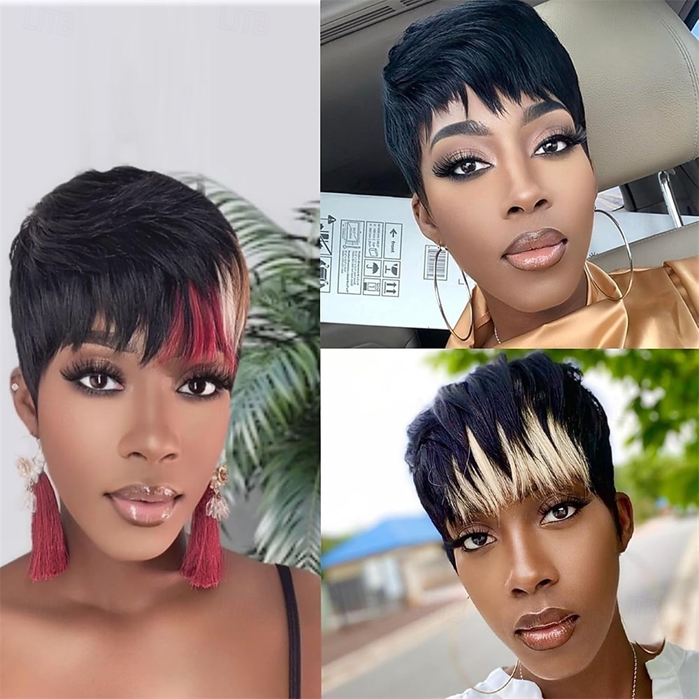 peruca pixie cut para mulheres negras peruca sintética peruca pixie com franja perucas curtas para mulheres negras perucas em camadas de 2025 por $24.99 –P5